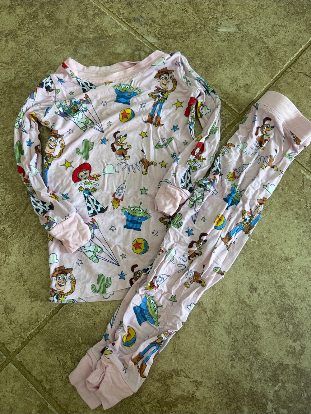 Little Sleepies Pink Toy Story Print Long Sleeve Pajama Set
